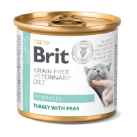 Вологий корм Brit GF VetDiet Struvite для котів, при сечокам′яній хворобі, з індичкою та горохом, 200 г