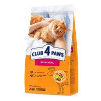 Сухий корм для кішок CLUB 4 PAWS Клуб 4 лапи Premium With veal з телятиною 2кг