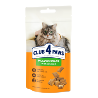 Ласощі Club 4 Paws Premium Клуб 4 лапи для кішок подушечки з куркою 60 гр