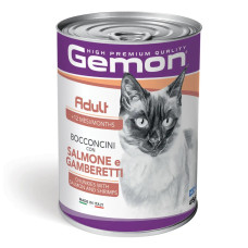 Вологий корм для котів GEMON CAT WET  Adult  лосось з креветками  0.415 кг 