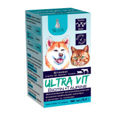 Ultra Vit Biotin + Taurine
Вітаміни Модес Modes Ультра Віт Біотин + Таурин для котів та собак 140 табл.по 0,5гр.