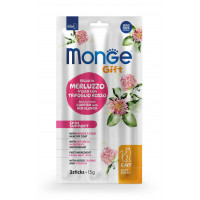 Ласощі для котів Monge (Монж) Gift Cat Skin support тріска з червоною конюшиною 15 гр 