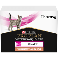 Вологий дієтичний корм PRO PLAN VETERINARY DIETS UR Urinary для дорослих котів для розчинення та зниження утворення струвітних каменів з лососем 10х85 г