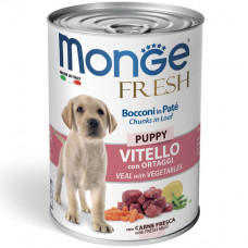 Вологий корм для собак MONGE (Монж) DOG FRESH Puppy з телятиною та овочами 0.4 кг 