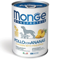 Вологий корм для собак MONGE (Монж) DOG FRUIT MONOPROTEIN курка з ананасом 0.4 кг