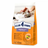 Сухий корм для котів CLUB 4 PAWS Клуб 4 лапи Premium Indoor 4 in 1 з куркою 2 кг