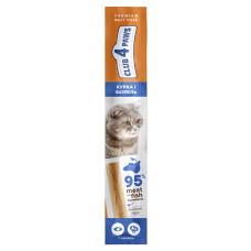 Ласощі для котів CLUB 4 PAWS Клуб 4 лапи Premium meaty stick CHICKEN and TROUT м′ясна паличка курка та форель 5 гр