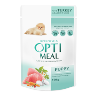 Вологий корм для цуценят OPTIMEAL Оптимил for puppies with turkey and carrot in sauce з індичкою та морквою у соусі 100 гр 12 шт