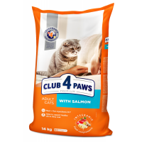 Сухий корм для котів CLUB 4 PAWS Клуб 4 лапи Premium With Salmon з лососем 14 кг