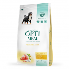 Сухий корм для собак великих порід OPTIMEAL (Оптіміл) for adult dogs of large breeds - chicken з куркою 12 кг