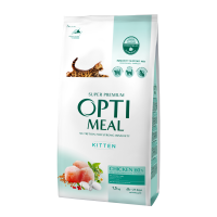 Акція! Сухий корм для кошенят OPTIMEAL (Оптіміл) for kittens - chicken з куркою 1.5 кг